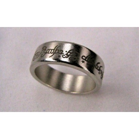 Pk ring Anello magnetico color argento ( Con scritta tipo signore degli anelli) 20 mm diametro interno