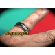  Pk ring Anello magnetico ( Con scritta tipo signore degli anelli) 19 mm diametro interno color argento nero)